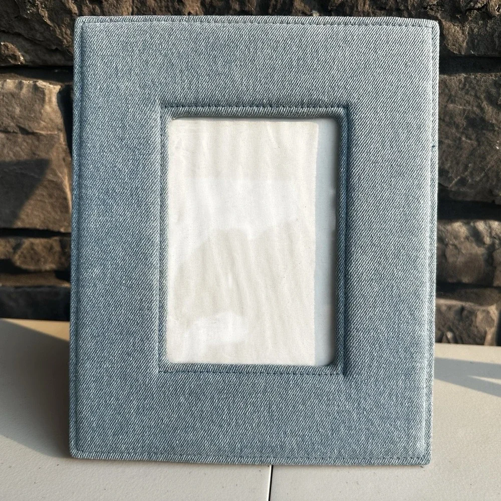 Vintage Blue Denim Jean Photo Picture Frame 3